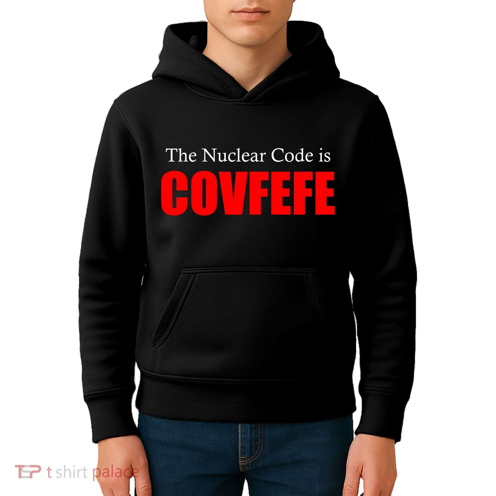 The Nuclear Code is Covfefe Funny Tweet Kids Hoodie