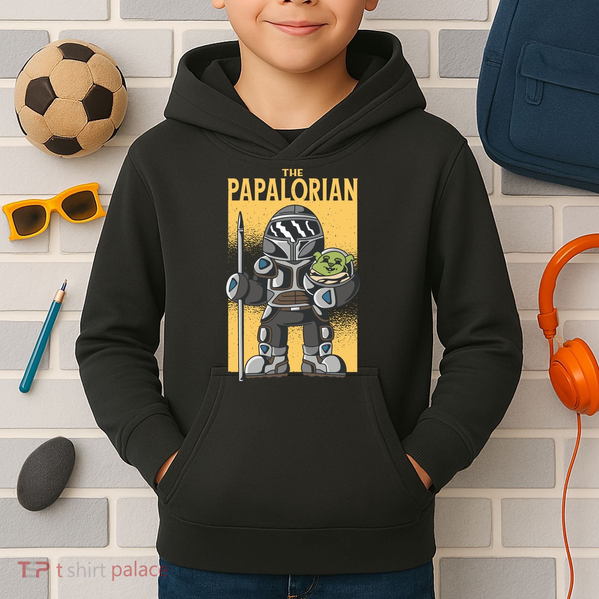 The Papalorian Alien Father Parody Kids Hoodie