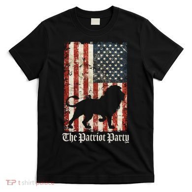 The Patriot Party Lion Distressed Flag T-Shirt