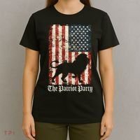 The Patriot Party Lion Distressed Flag T-Shirt thumb 4