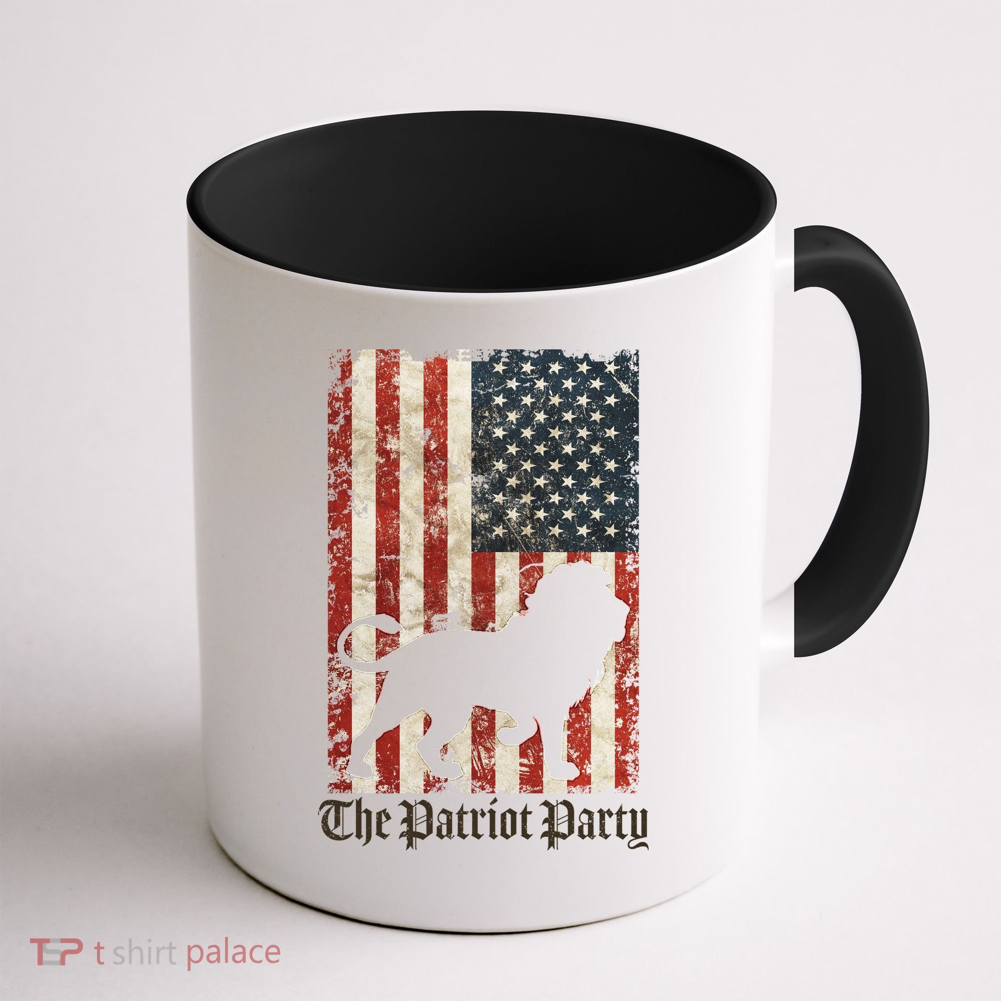 The Patriot Party Lion Distressed Flag Coffee Mug
