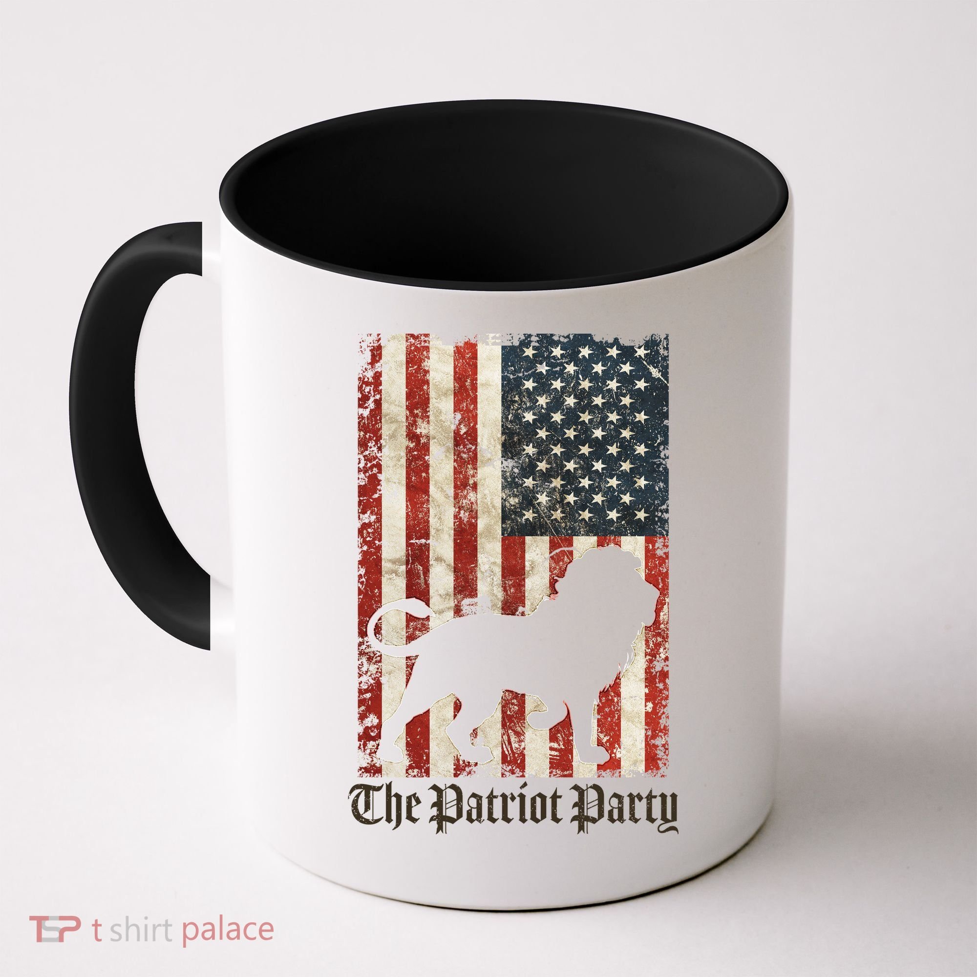 The Patriot Party Lion Distressed Flag Coffee Mug