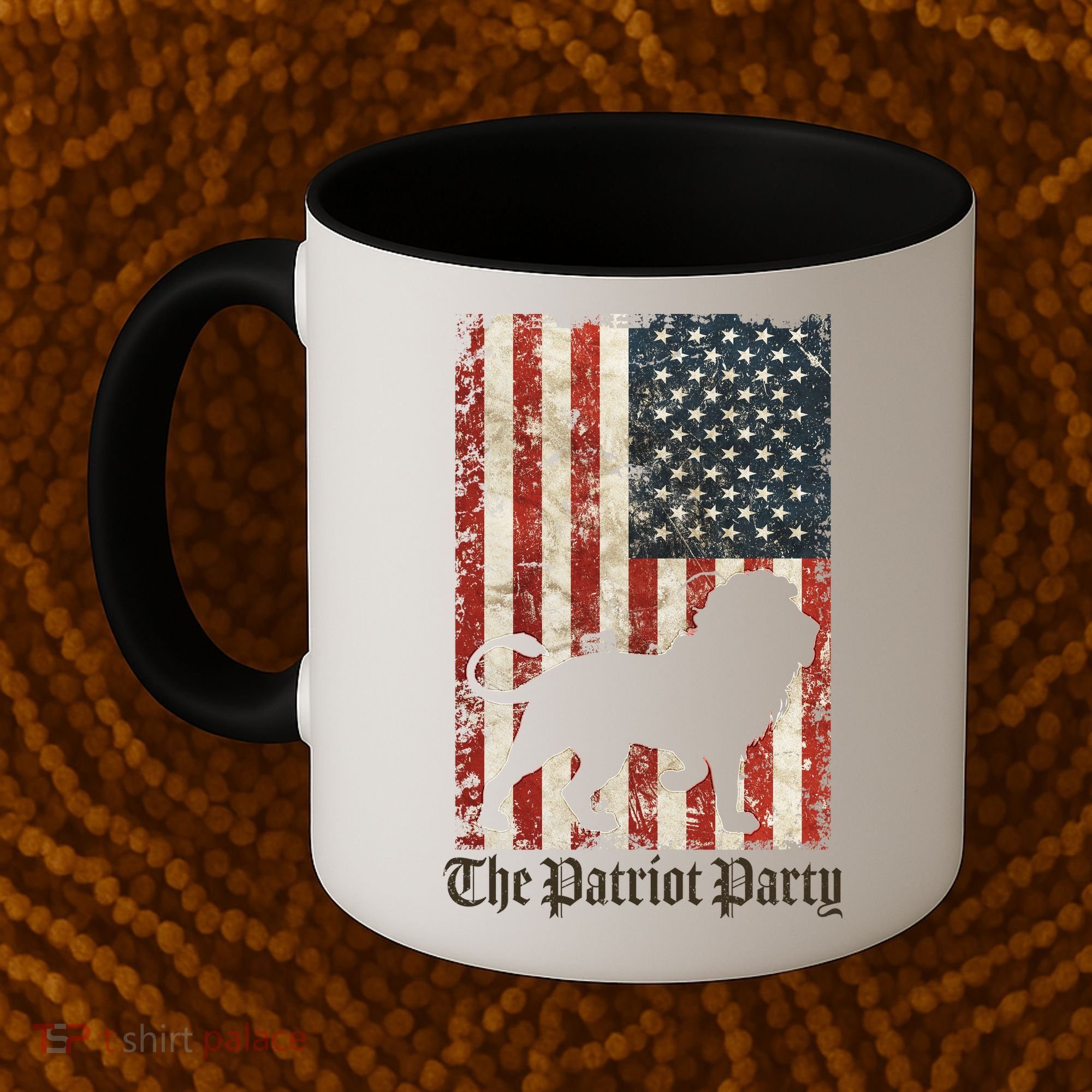 The Patriot Party Lion Distressed Flag Coffee Mug