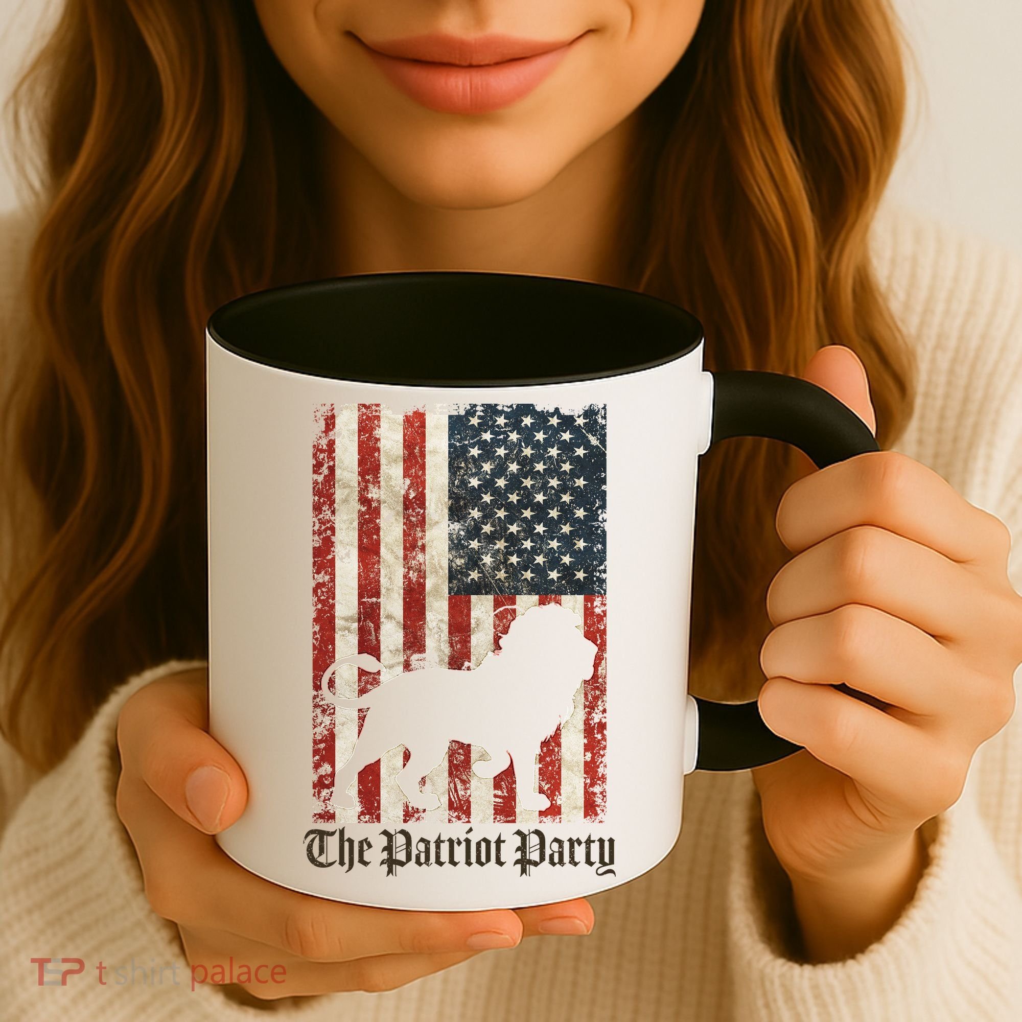 The Patriot Party Lion Distressed Flag Coffee Mug