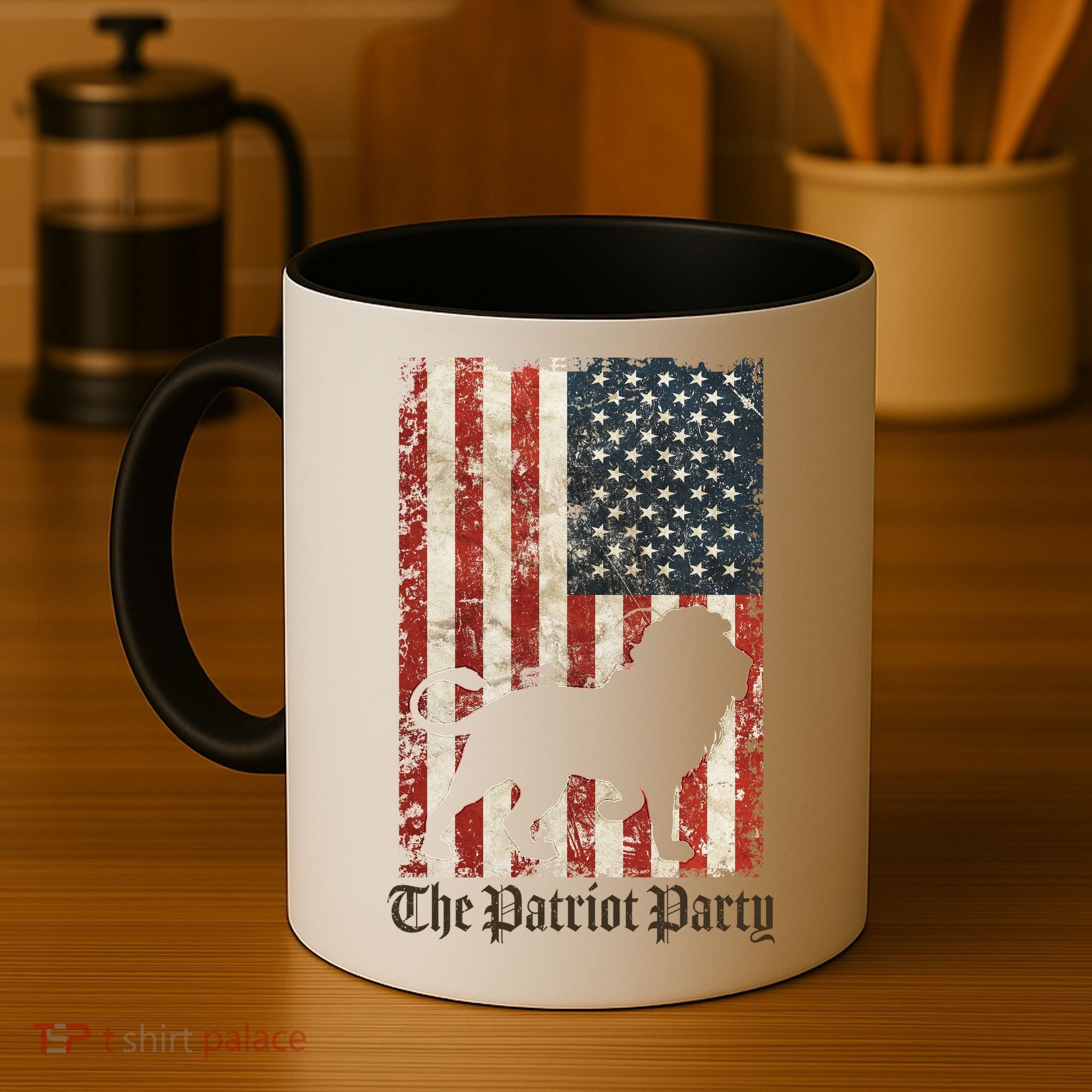 The Patriot Party Lion Distressed Flag Coffee Mug