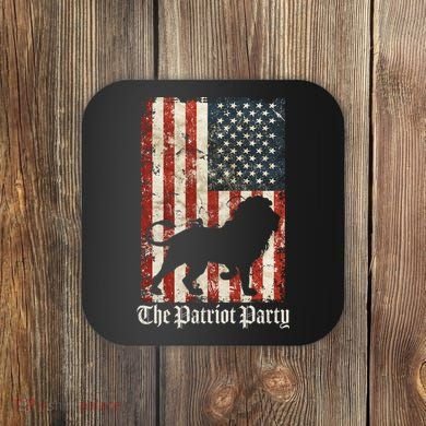 The Patriot Party Lion Distressed Flag Coaster