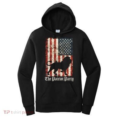 The Patriot Party Lion Distressed Flag Women's Hoodie