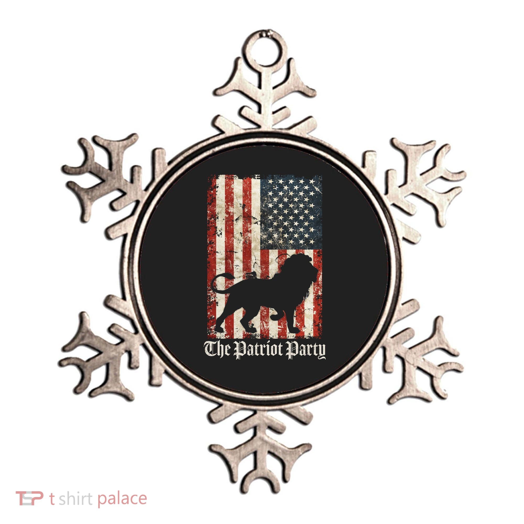 The Patriot Party Lion Distressed Flag Ornament
