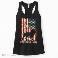 The Patriot Party Lion Distressed Flag Women's Tank Top thumb 0