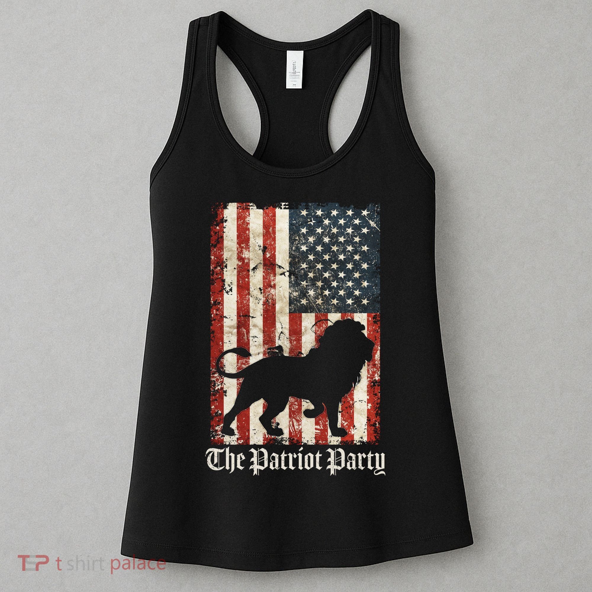 The Patriot Party Lion Distressed Flag Women's Tank Top