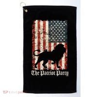 The Patriot Party Lion Distressed Flag Golf Towel thumb 0