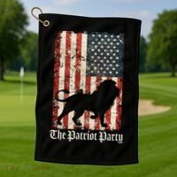 The Patriot Party Lion Distressed Flag Golf Towel thumb 1