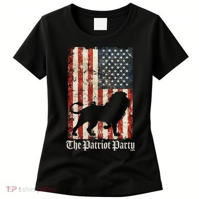 The Patriot Party Lion Distressed Flag Women's T-Shirt