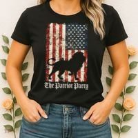 The Patriot Party Lion Distressed Flag Women's T-Shirt thumb 2