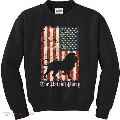 The Patriot Party Lion Distressed Flag Kids Sweatshirt