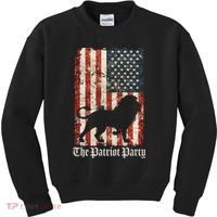 The Patriot Party Lion Distressed Flag Kids Sweatshirt thumb 0
