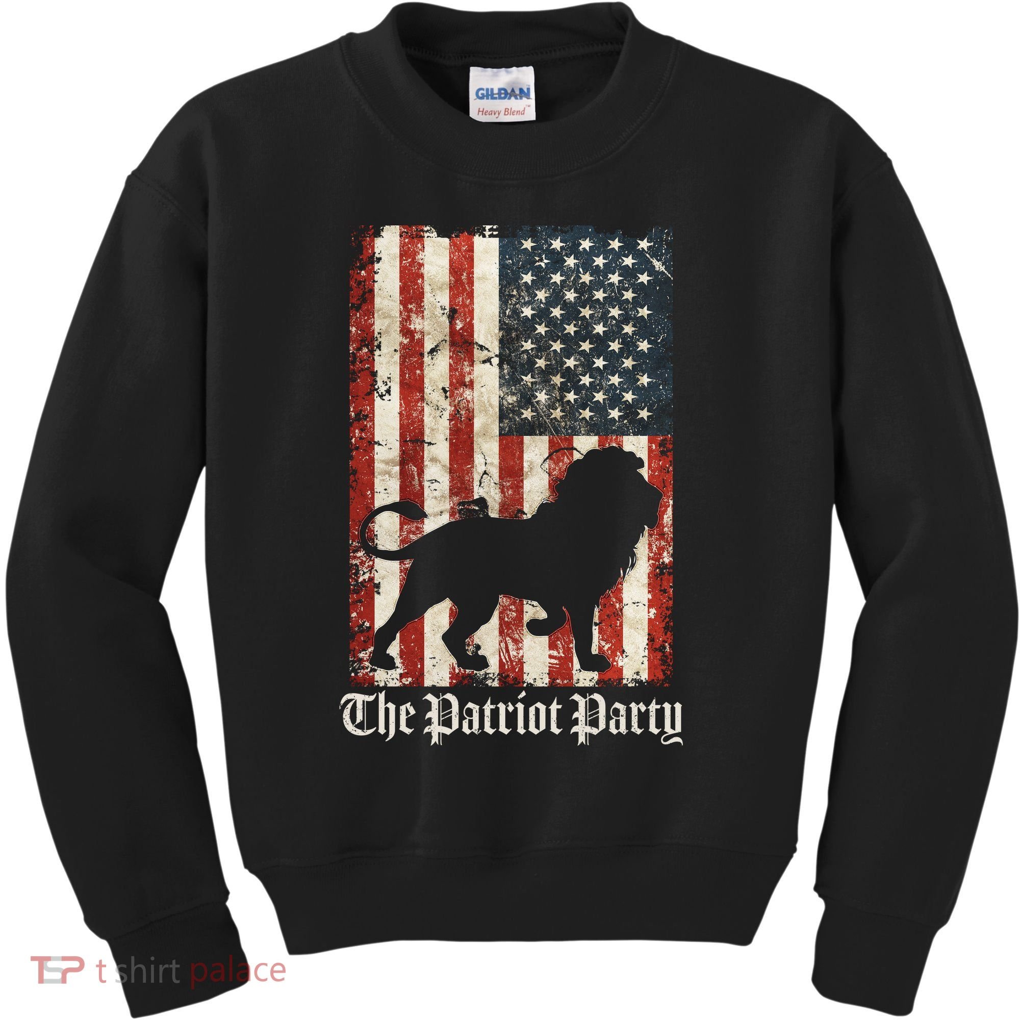 The Patriot Party Lion Distressed Flag Kids Sweatshirt