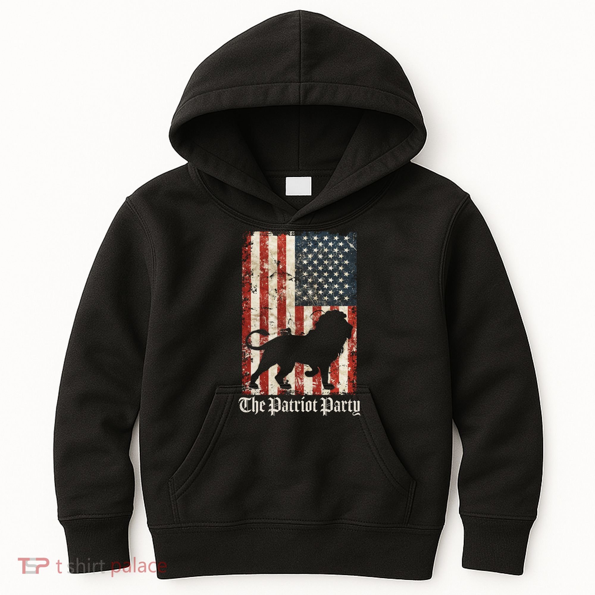 The Patriot Party Lion Distressed Flag Kids Hoodie