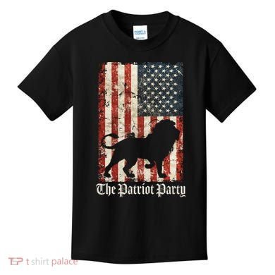 The Patriot Party Lion Distressed Flag Kids T-Shirt