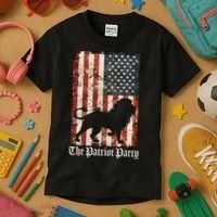 The Patriot Party Lion Distressed Flag Kids T-Shirt thumb 3