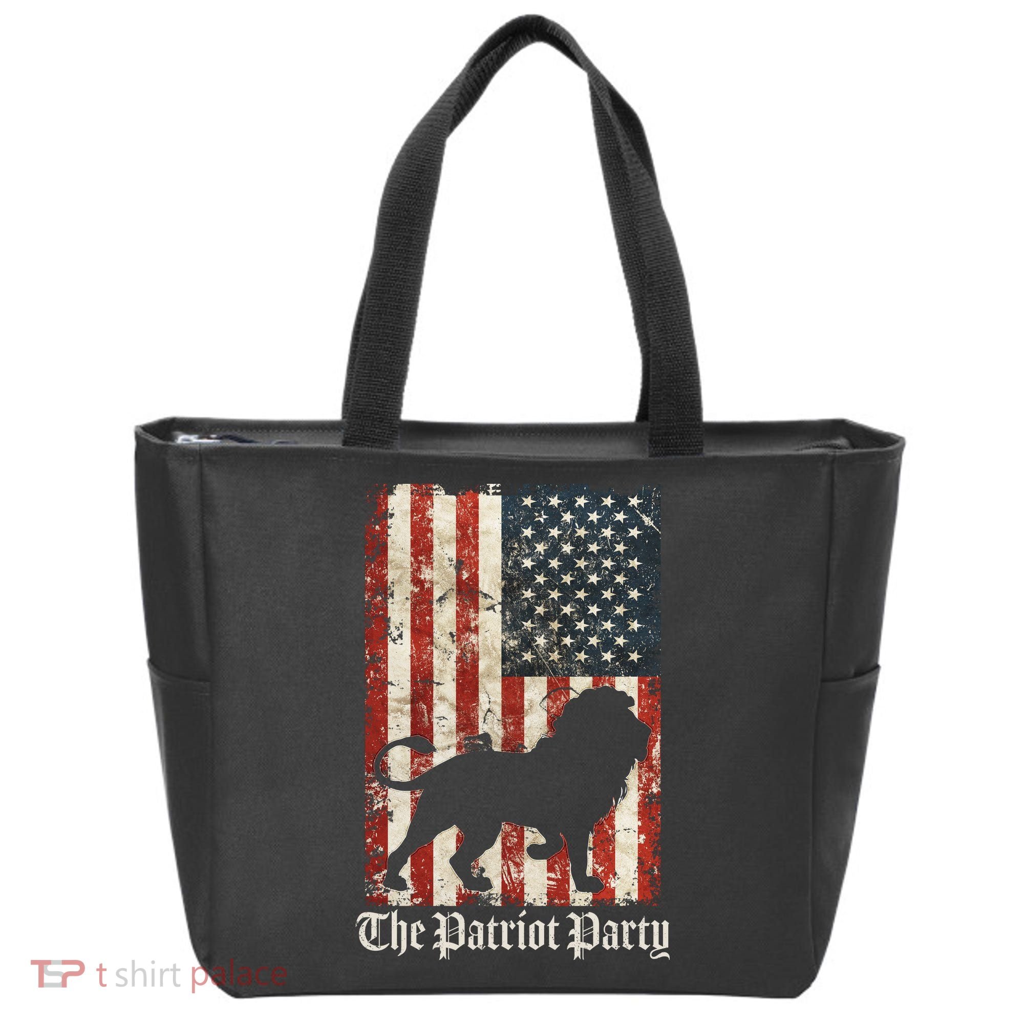 The Patriot Party Lion Distressed Flag Tote Bag
