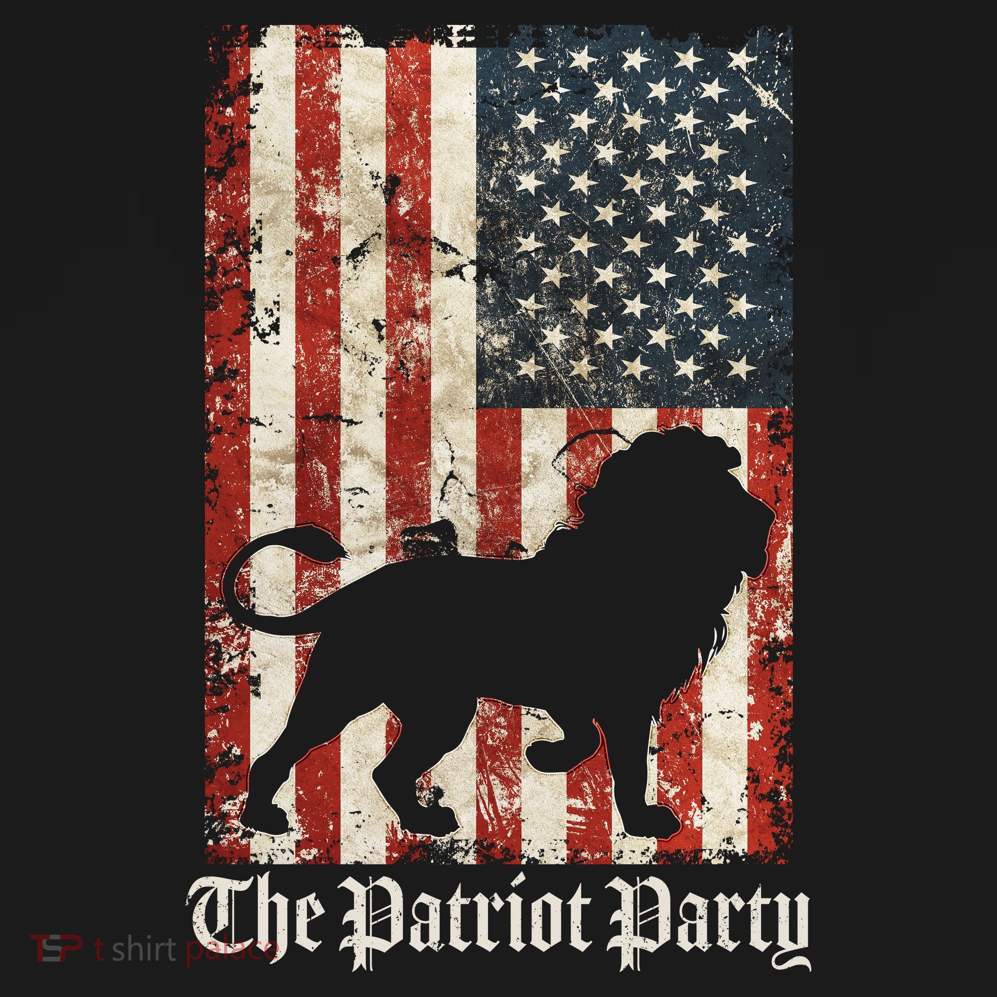 The Patriot Party Lion Distressed Flag Tote Bag