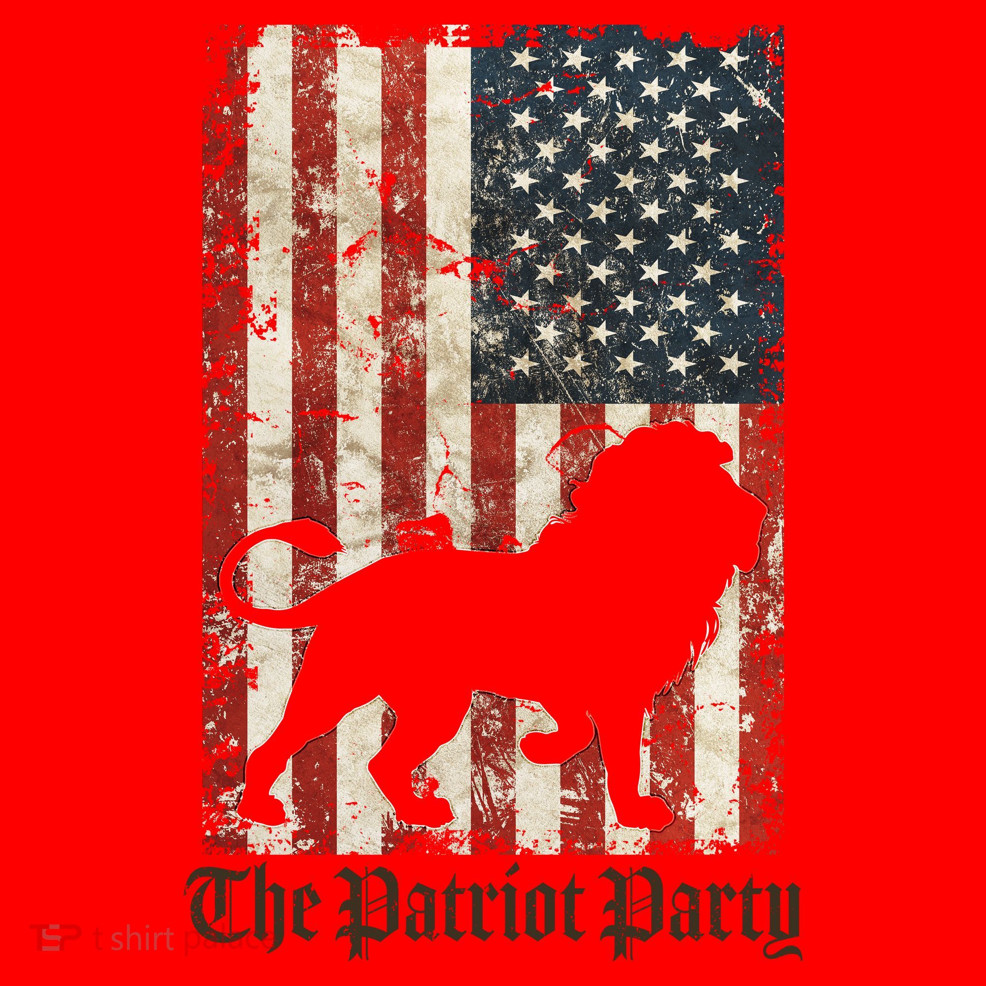 The Patriot Party Lion Distressed Flag Santa Hat