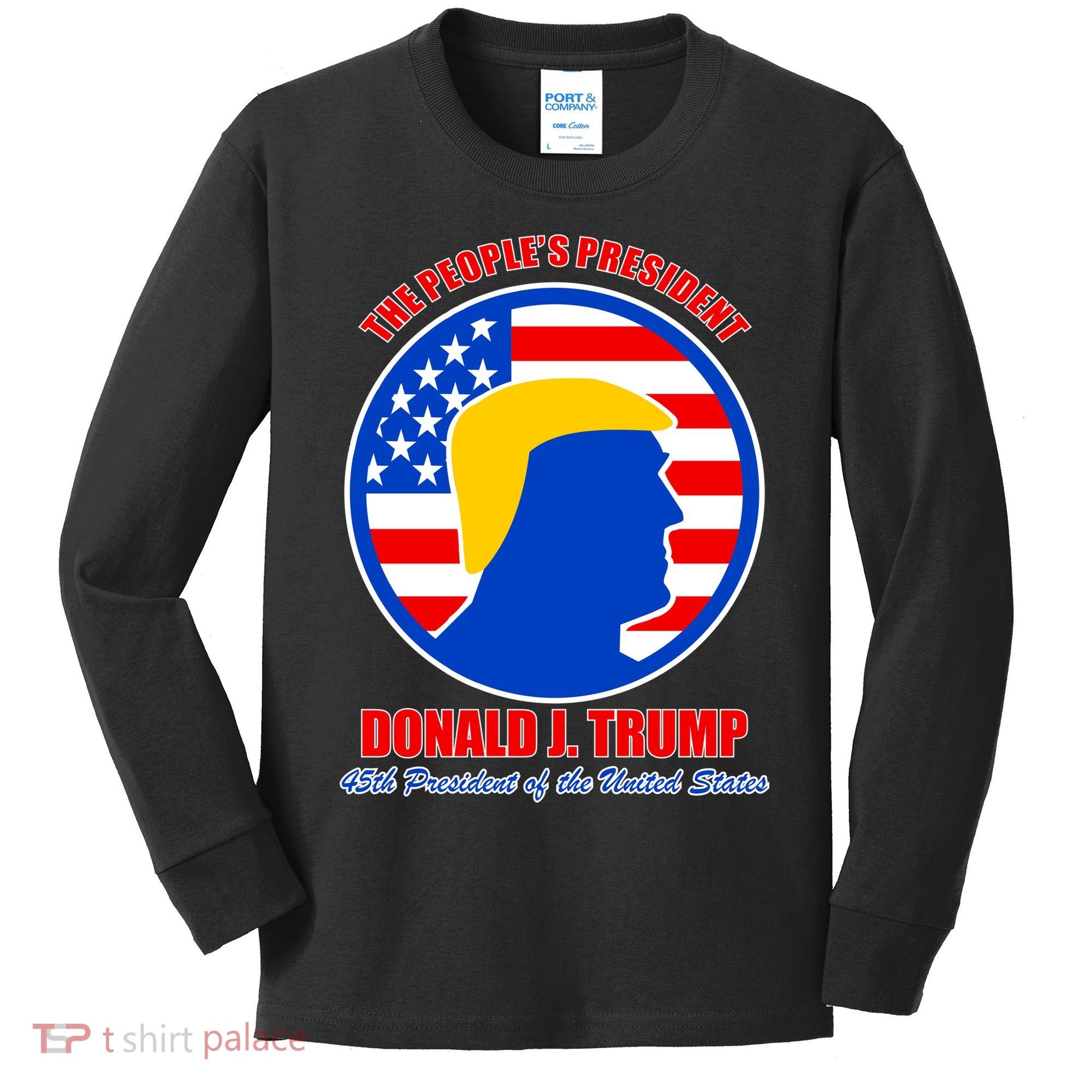 The People's President Donald Trump USA Logo Kids Long Sleeve Shirt