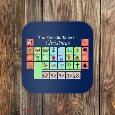 The Periodic Table Of Christmas Elements Coaster