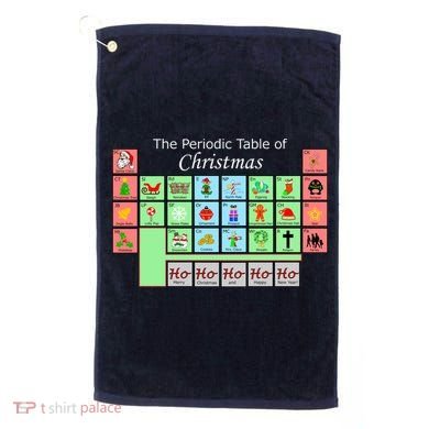 The Periodic Table Of Christmas Elements Golf Towel