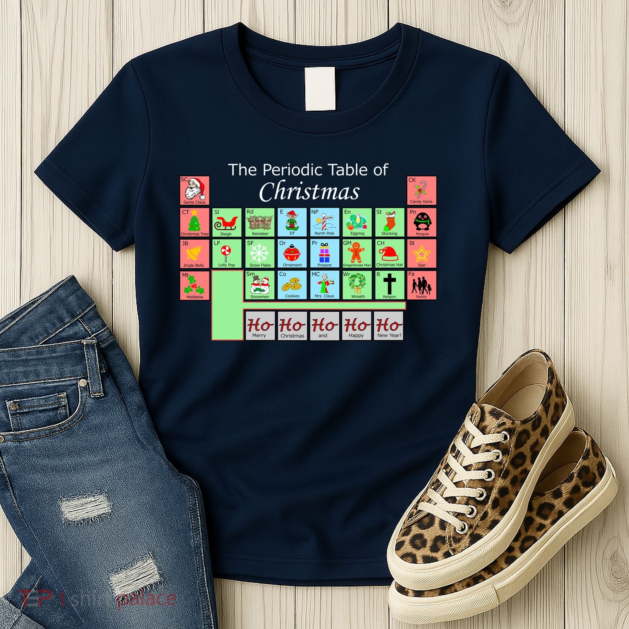The Periodic Table Of Christmas Elements Women's T-Shirt