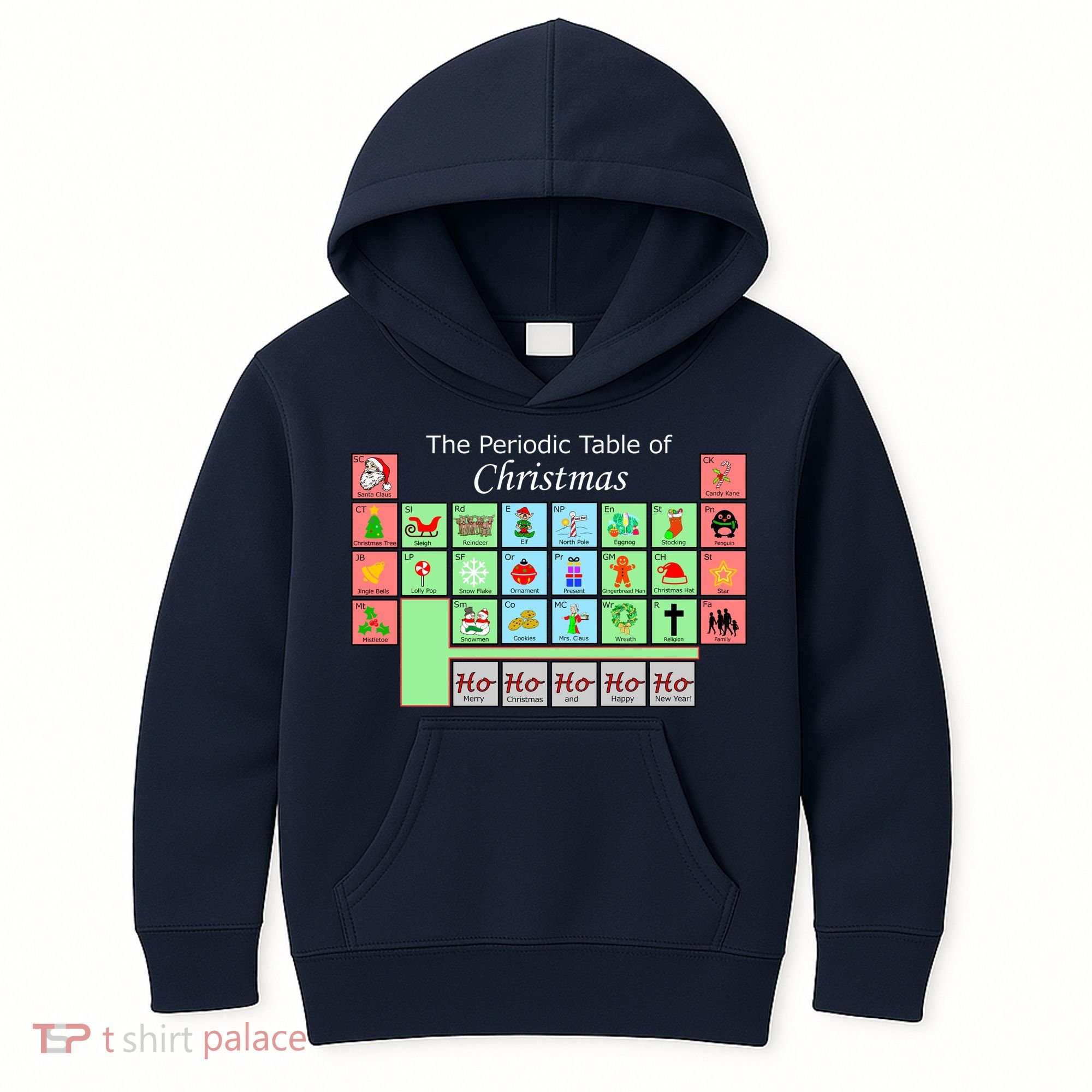The Periodic Table Of Christmas Elements Kids Hoodie