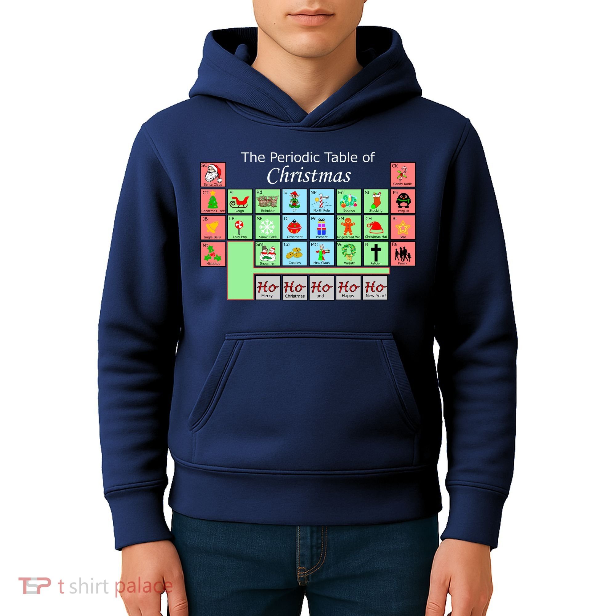 The Periodic Table Of Christmas Elements Kids Hoodie
