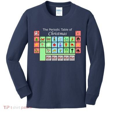 The Periodic Table Of Christmas Elements Kids Long Sleeve Shirt