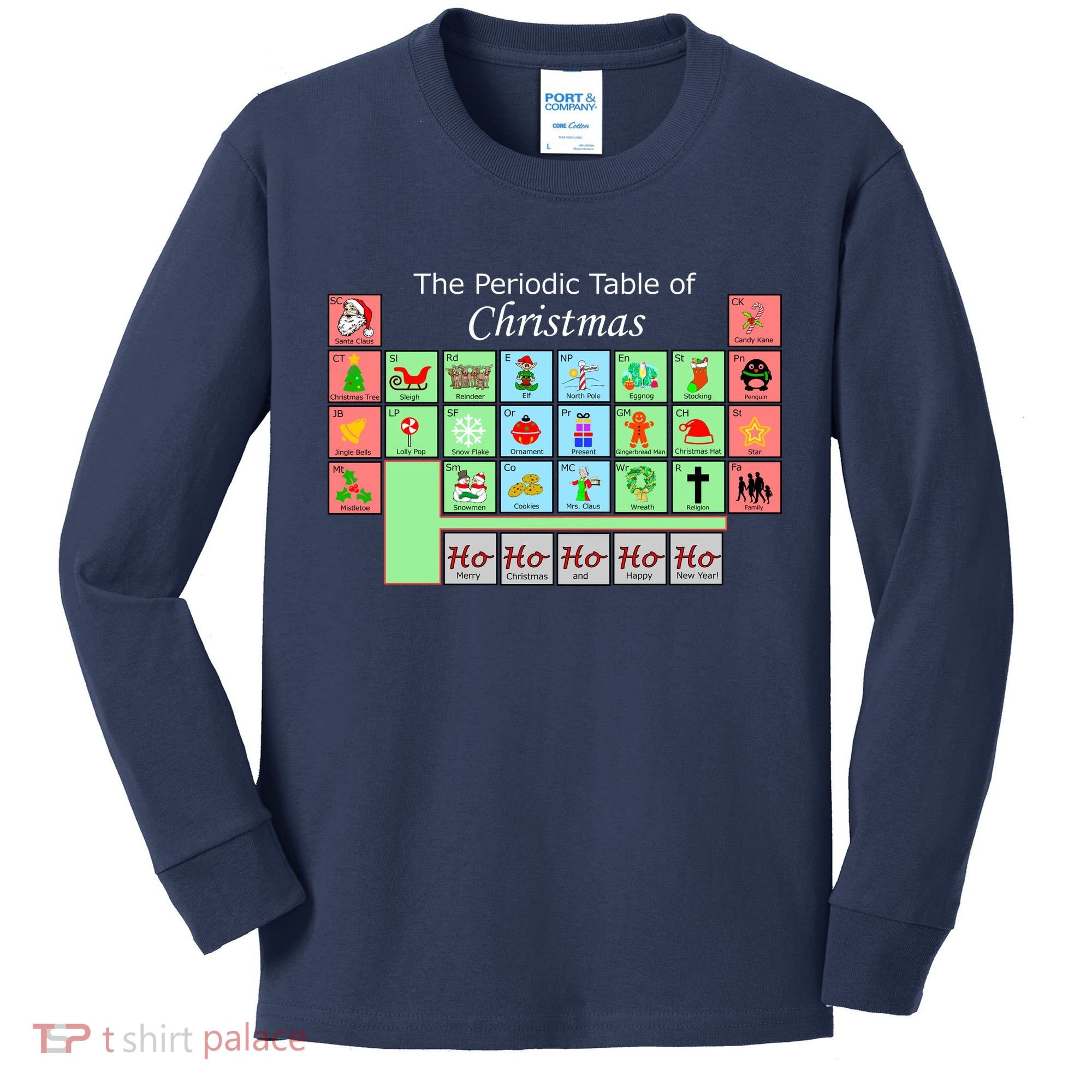 The Periodic Table Of Christmas Elements Kids Long Sleeve Shirt