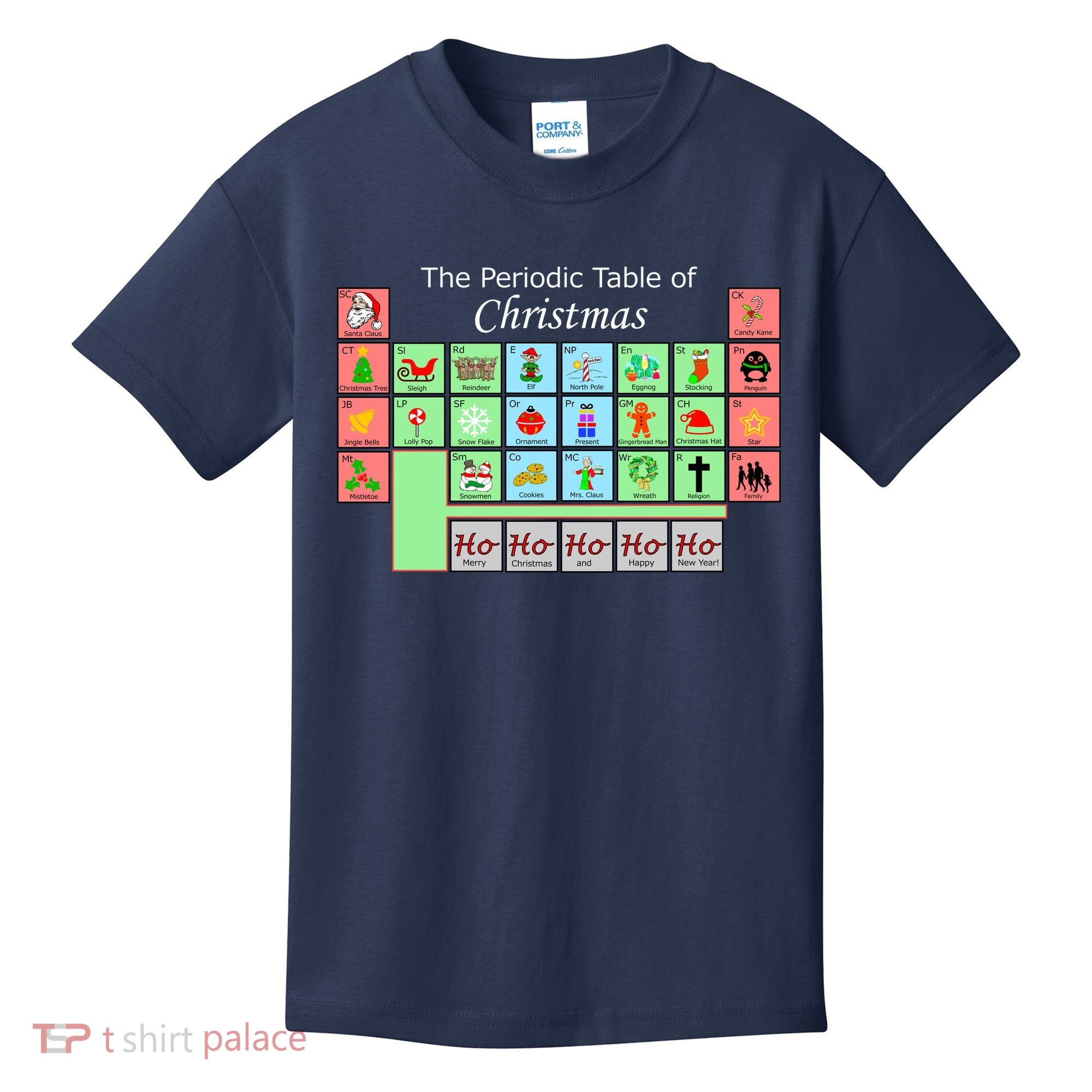 The Periodic Table Of Christmas Elements Kids T-Shirt