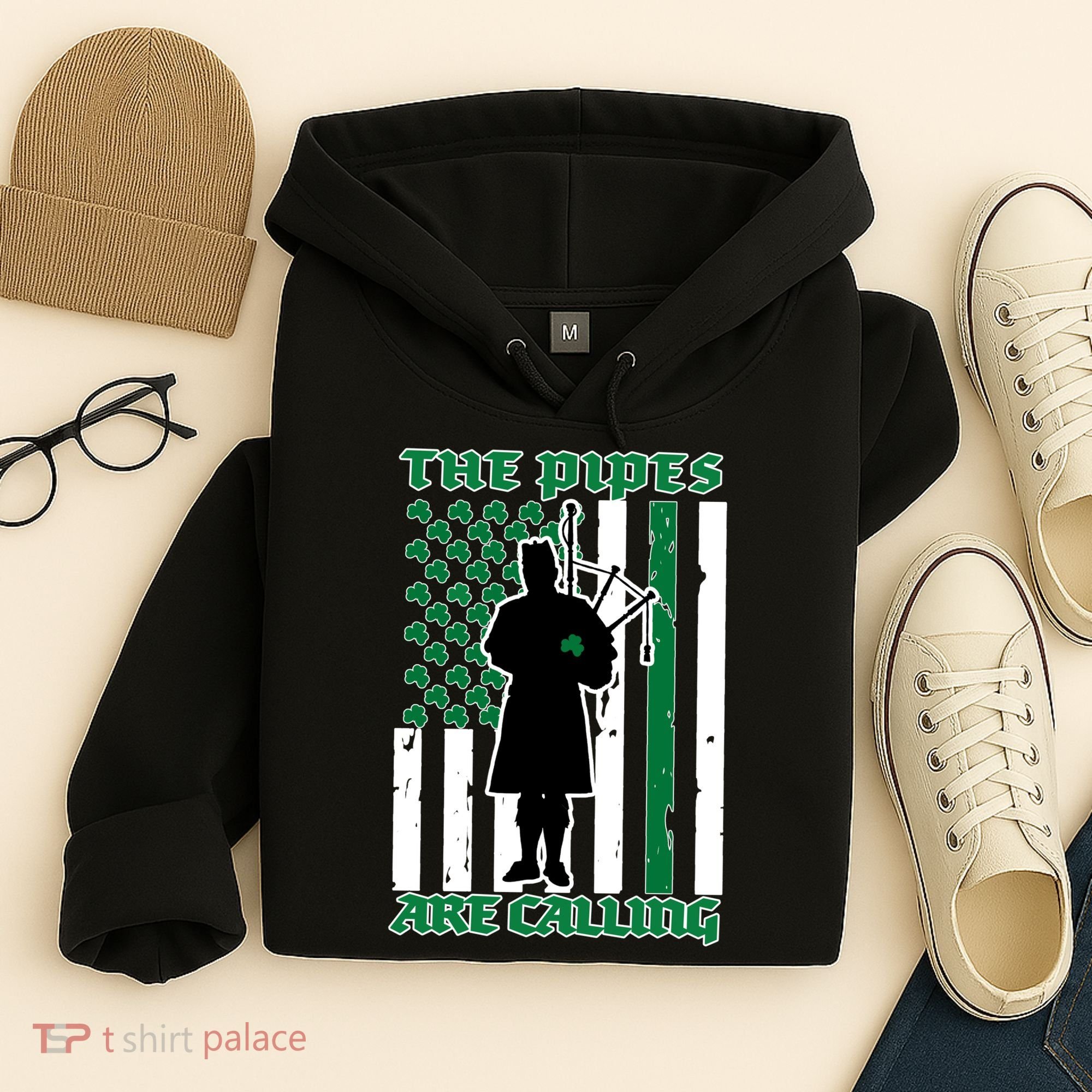 The Piped Are Call St Pattys Day Irish Flag Hoodie