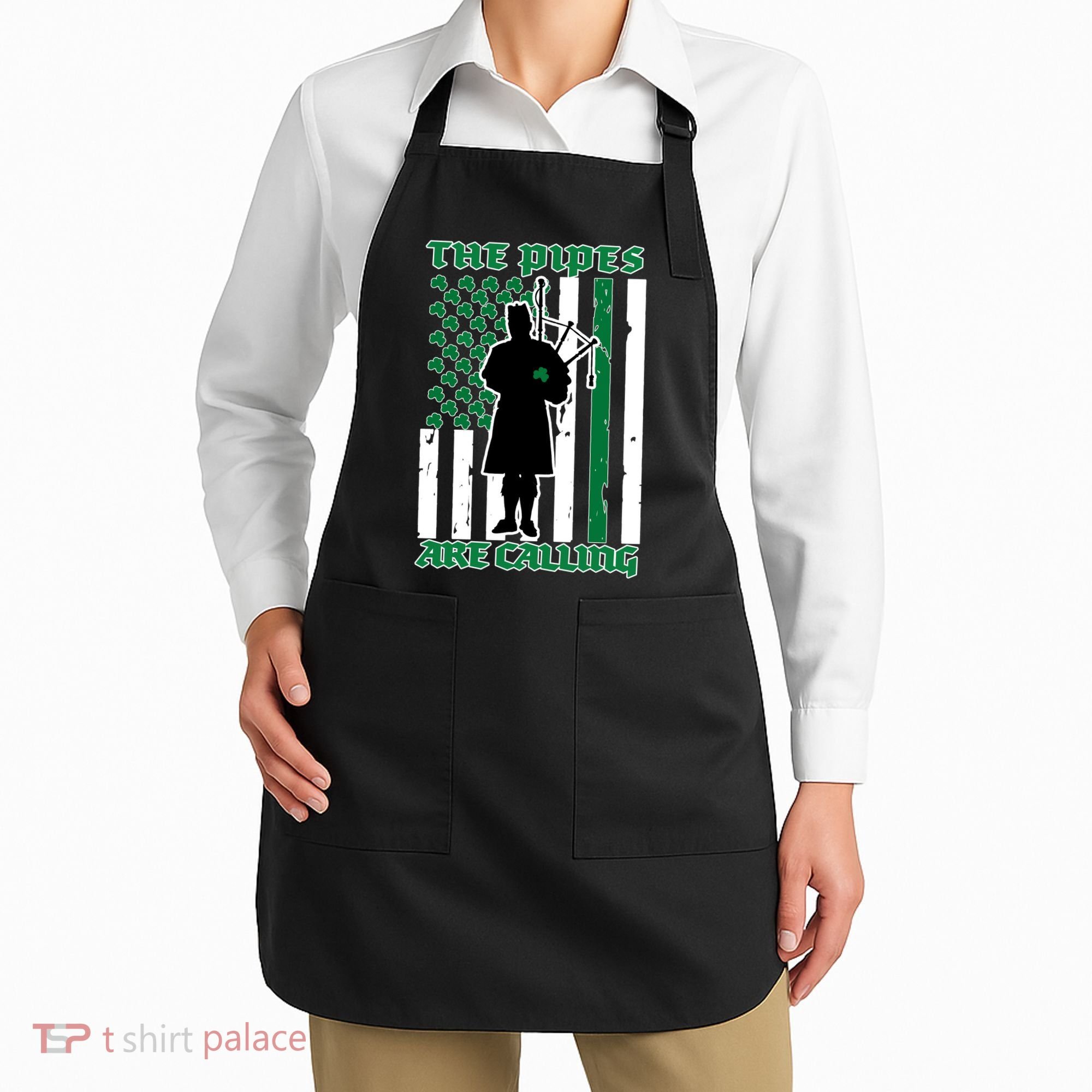 The Piped Are Call St Pattys Day Irish Flag Apron