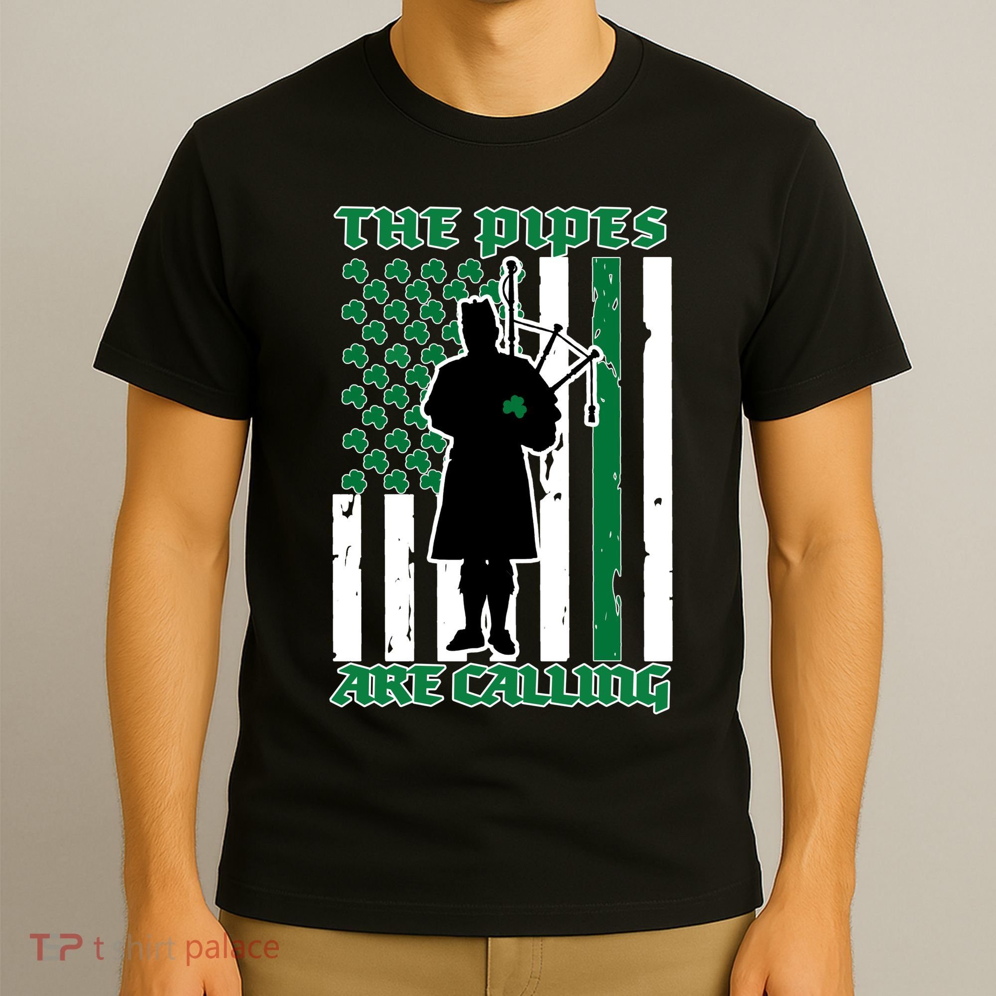 The Piped Are Call St Pattys Day Irish Flag T-Shirt