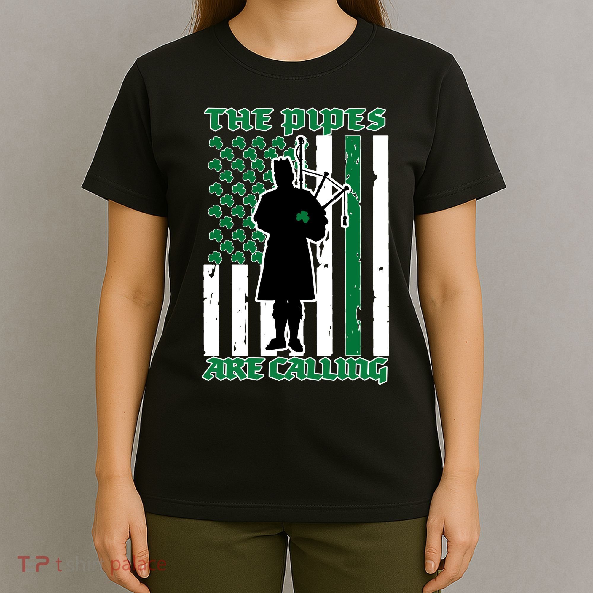 The Piped Are Call St Pattys Day Irish Flag T-Shirt