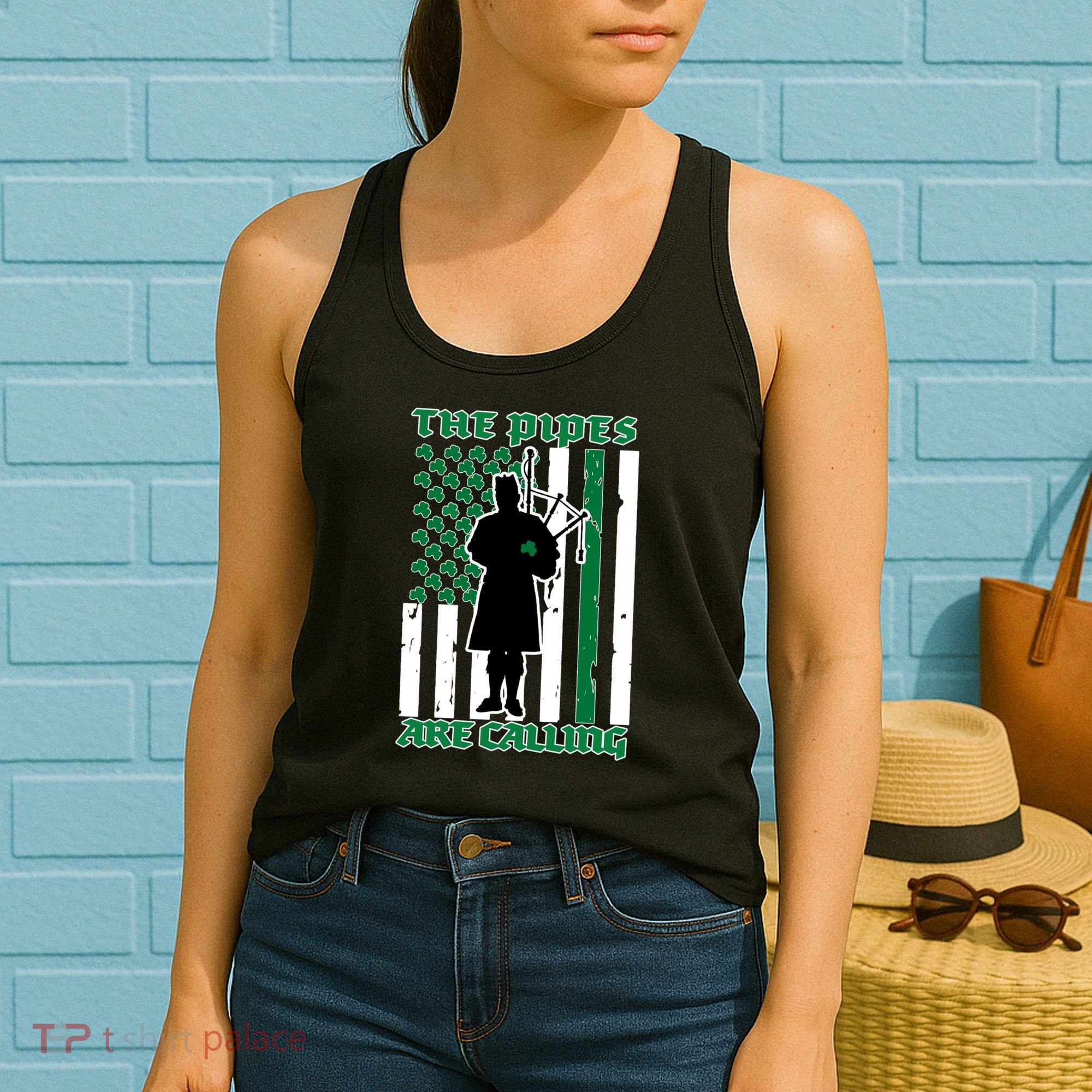 The Piped Are Call St Pattys Day Irish Flag Women's Tank Top