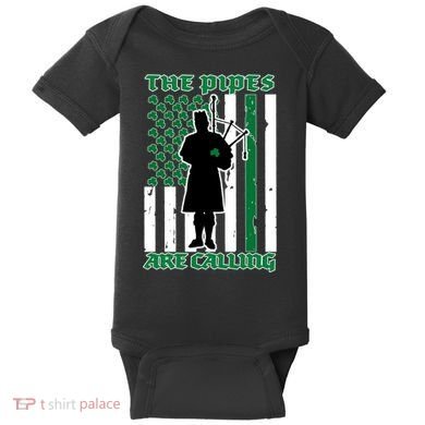 The Piped Are Call St Pattys Day Irish Flag Baby Bodysuit