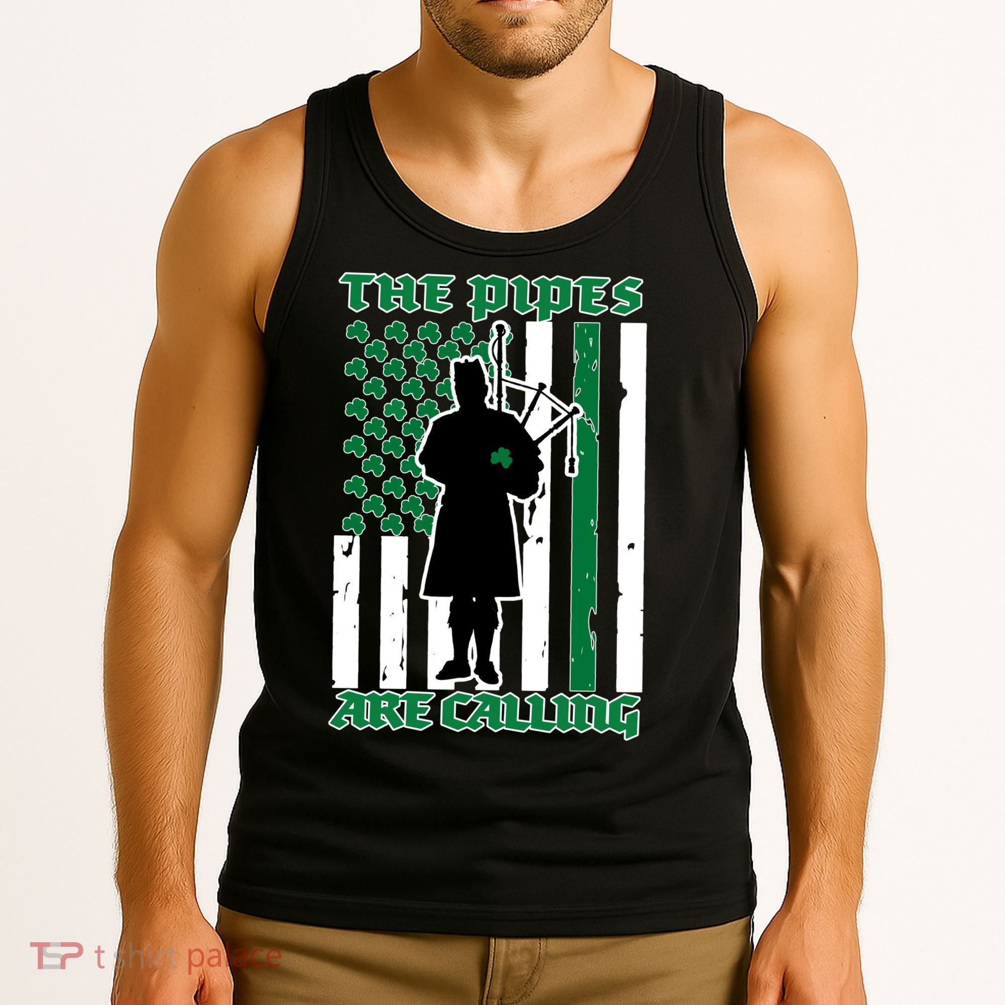 The Piped Are Call St Pattys Day Irish Flag Tank Top