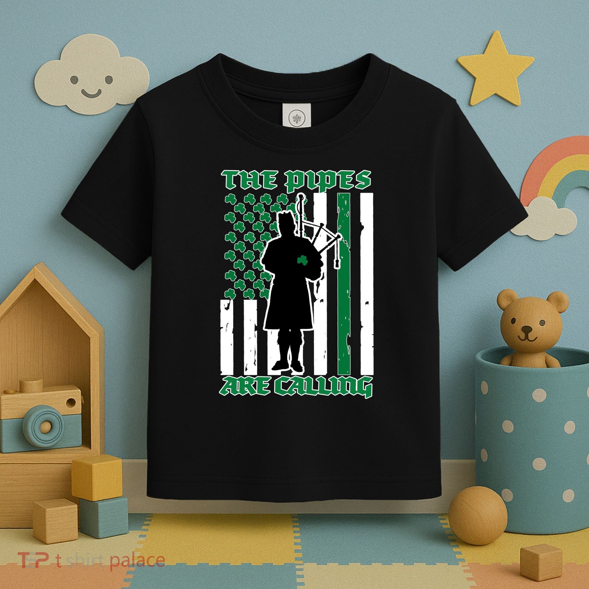 The Piped Are Call St Pattys Day Irish Flag Toddler T-Shirt