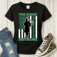 The Piped Are Call St Pattys Day Irish Flag Women's T-Shirt thumb 3