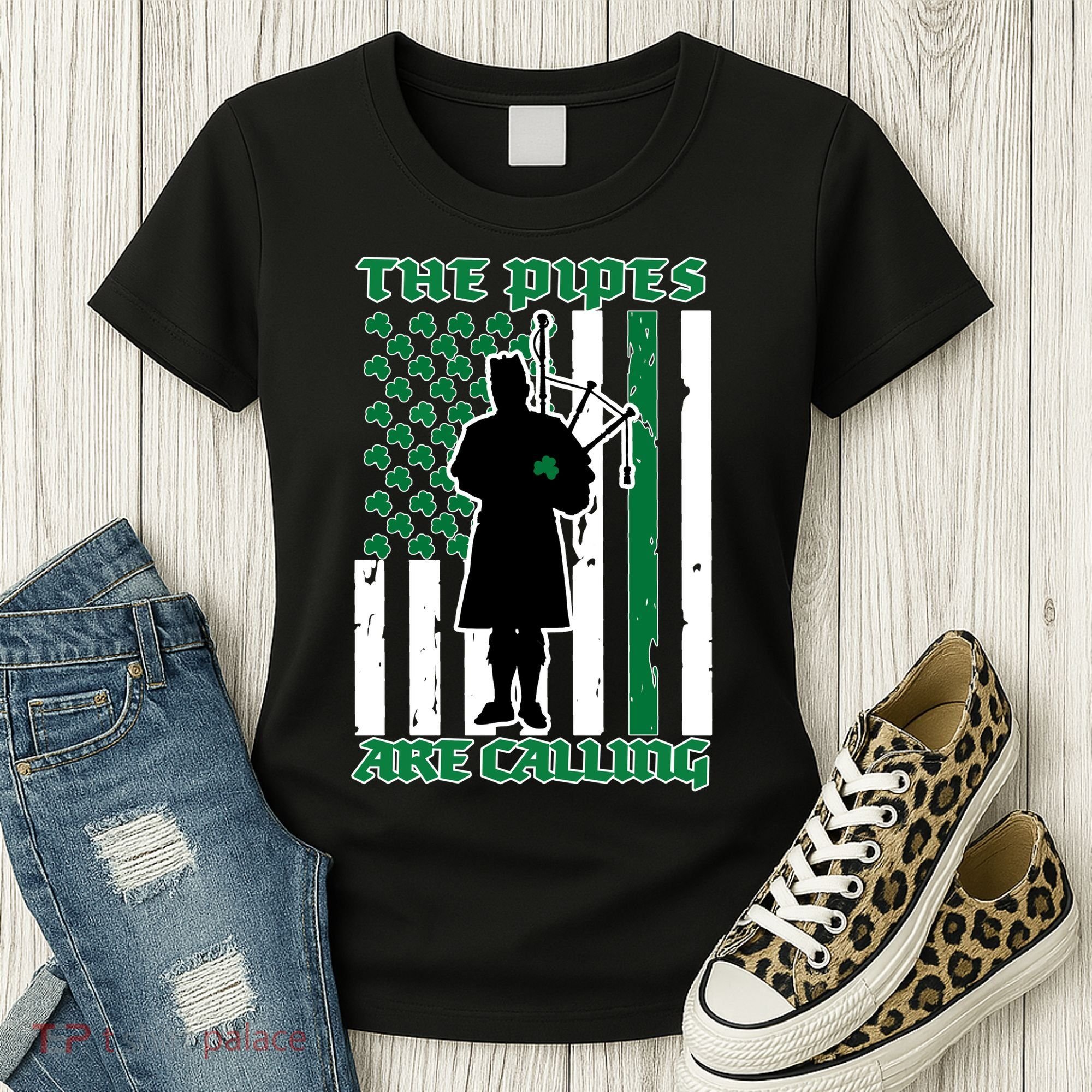 The Piped Are Call St Pattys Day Irish Flag Women's T-Shirt