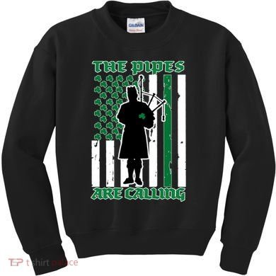 The Piped Are Call St Pattys Day Irish Flag Kids Sweatshirt