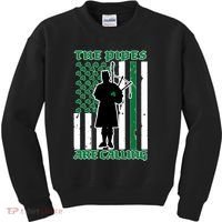 The Piped Are Call St Pattys Day Irish Flag Kids Sweatshirt thumb 0