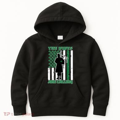 The Piped Are Call St Pattys Day Irish Flag Kids Hoodie