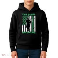 The Piped Are Call St Pattys Day Irish Flag Kids Hoodie thumb 4
